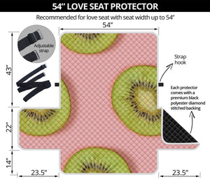 Kiwi Slices Pattern Print Loveseat Protector