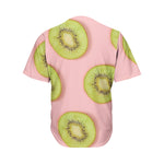 Kiwi Slices Pattern Print Men's Baseball Jersey