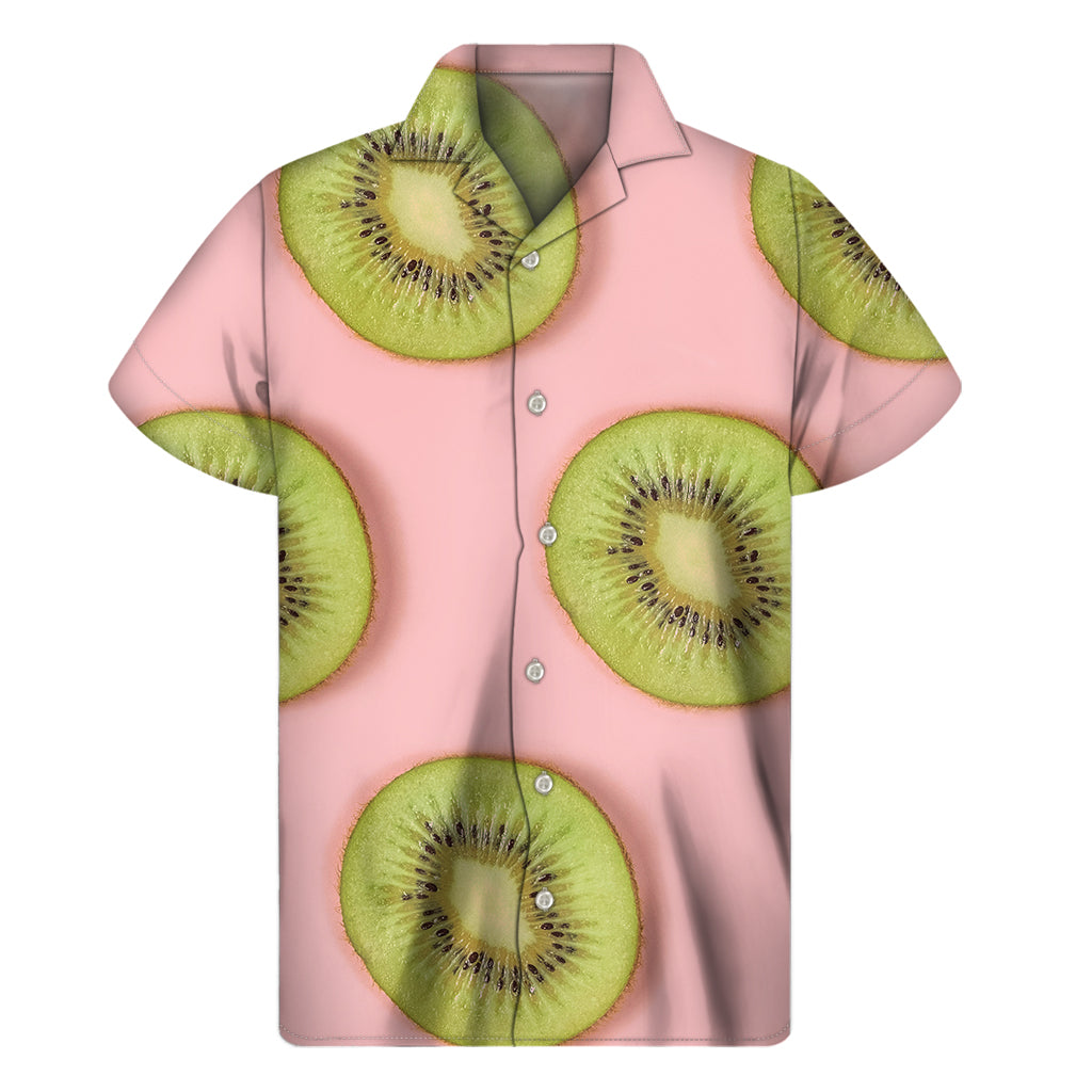 Kiwi Slices Pattern Print Men's Short Sleeve Shirt