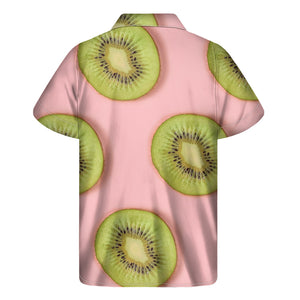 Kiwi Slices Pattern Print Men's Short Sleeve Shirt