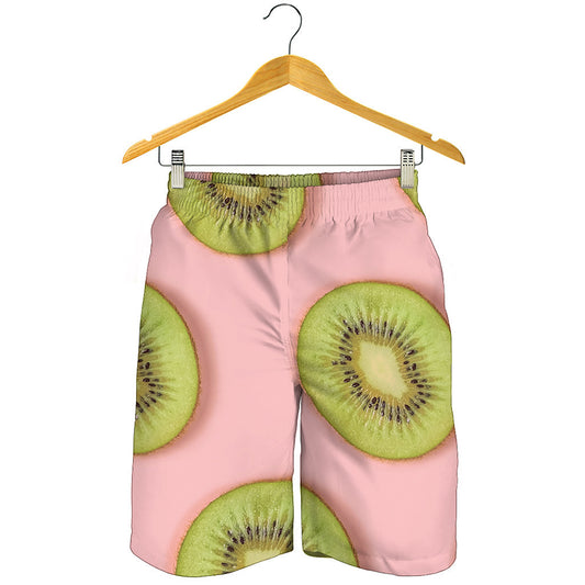 Kiwi Slices Pattern Print Men's Shorts