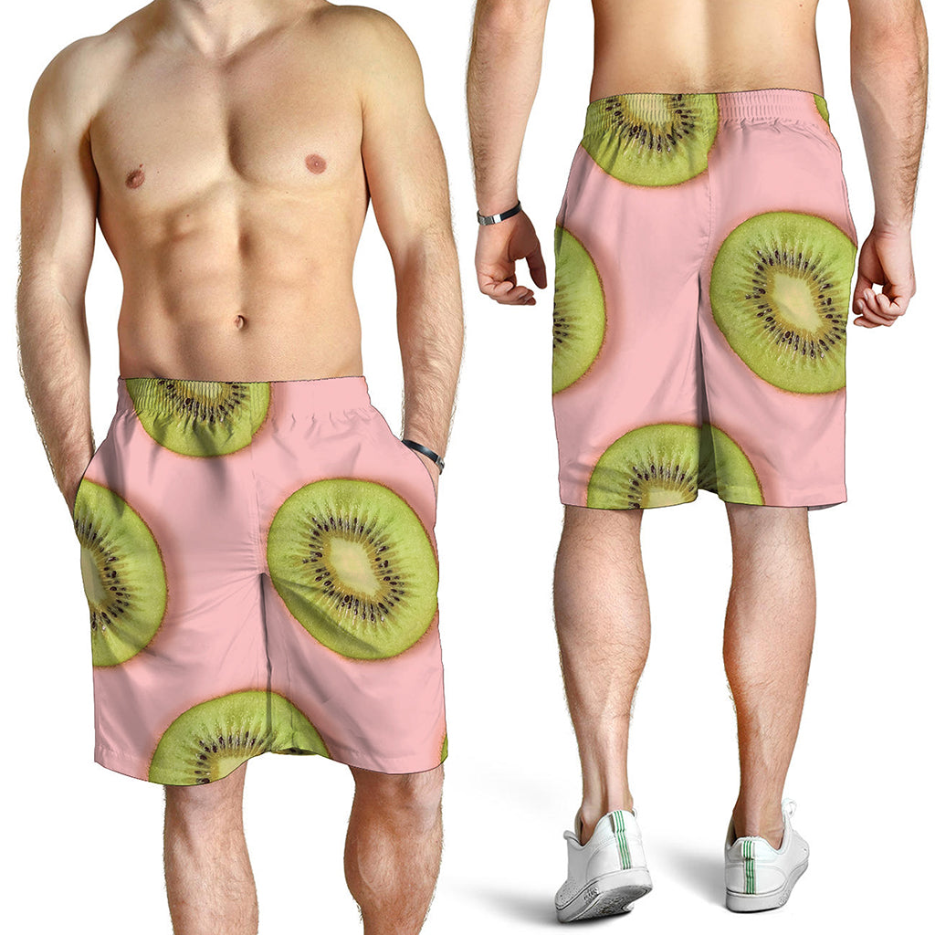 Kiwi Slices Pattern Print Men's Shorts