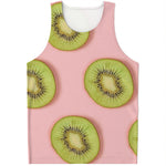 Kiwi Slices Pattern Print Men's Tank Top