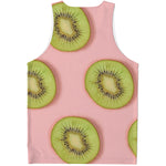 Kiwi Slices Pattern Print Men's Tank Top