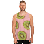 Kiwi Slices Pattern Print Men's Tank Top