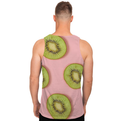 Kiwi Slices Pattern Print Men's Tank Top
