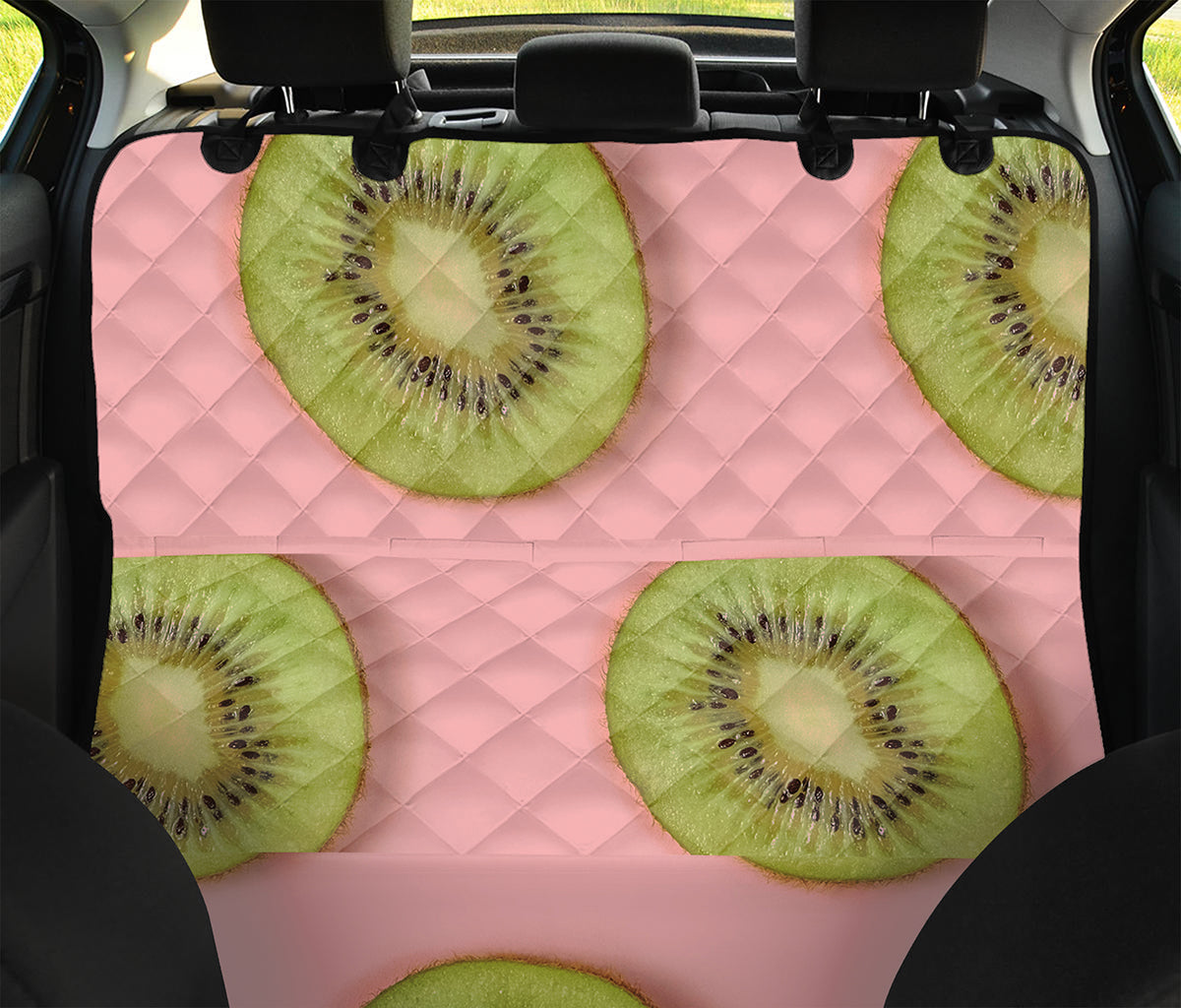 Kiwi Slices Pattern Print Pet Car Back Seat Cover