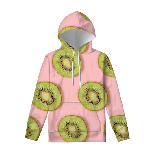 Kiwi Slices Pattern Print Pullover Hoodie