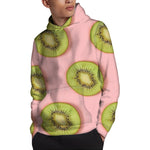 Kiwi Slices Pattern Print Pullover Hoodie