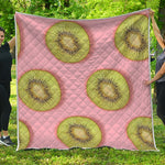 Kiwi Slices Pattern Print Quilt