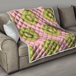 Kiwi Slices Pattern Print Quilt