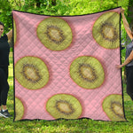 Kiwi Slices Pattern Print Quilt