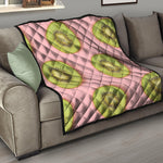 Kiwi Slices Pattern Print Quilt