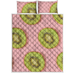 Kiwi Slices Pattern Print Quilt Bed Set