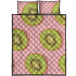 Kiwi Slices Pattern Print Quilt Bed Set