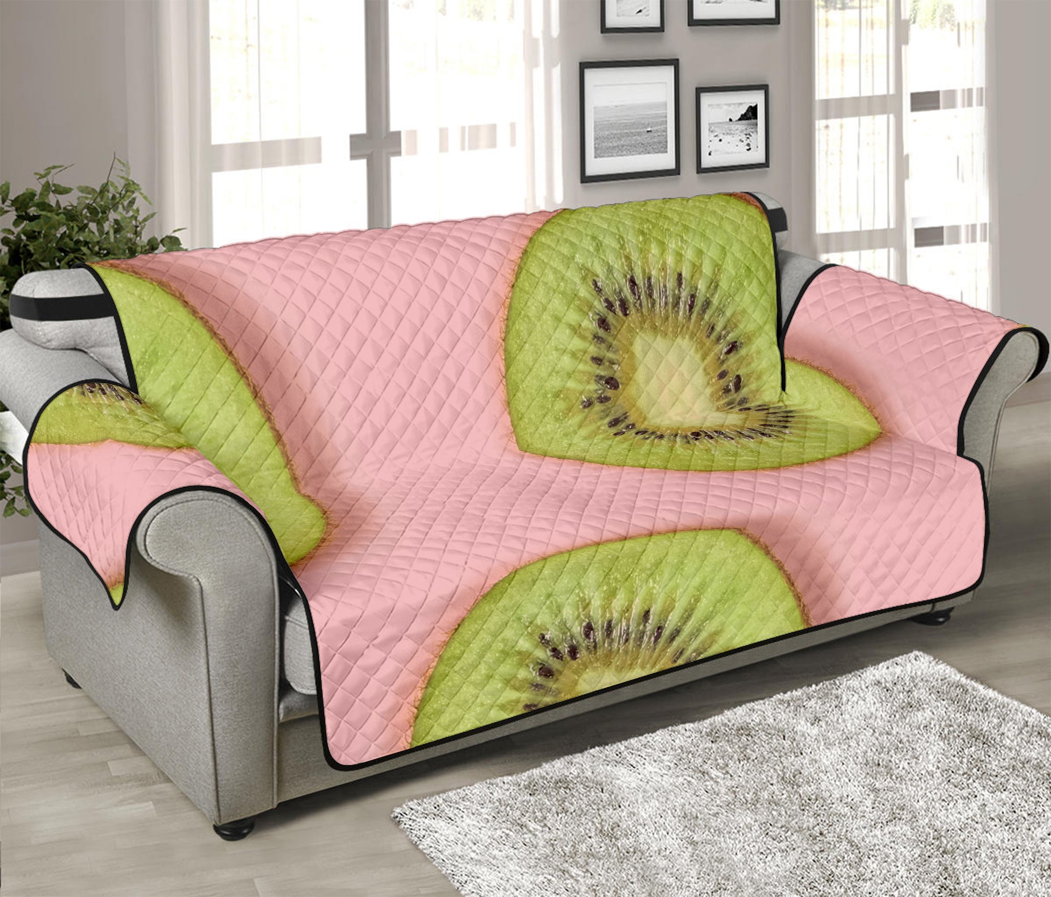 Kiwi Slices Pattern Print Sofa Protector