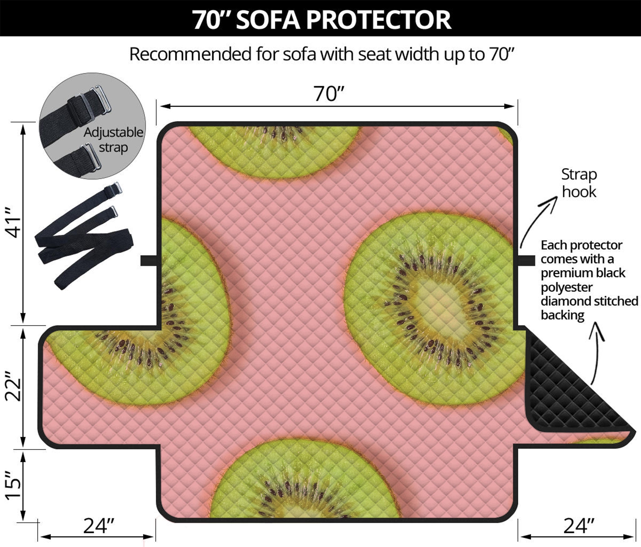 Kiwi Slices Pattern Print Sofa Protector