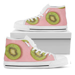 Kiwi Slices Pattern Print White High Top Shoes