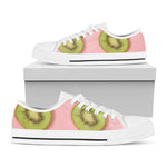Kiwi Slices Pattern Print White Low Top Shoes