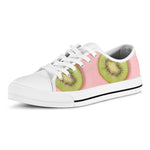 Kiwi Slices Pattern Print White Low Top Shoes