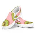 Kiwi Slices Pattern Print White Slip On Sneakers