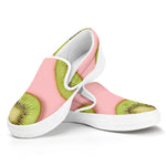Kiwi Slices Pattern Print White Slip On Shoes