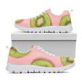 Kiwi Slices Pattern Print White Running Shoes