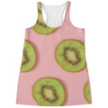 Kiwi Slices Pattern Print Women's Racerback Tank Top