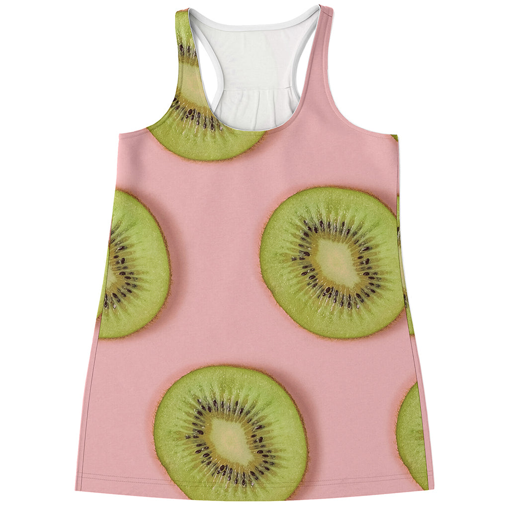 Kiwi Slices Pattern Print Women's Racerback Tank Top