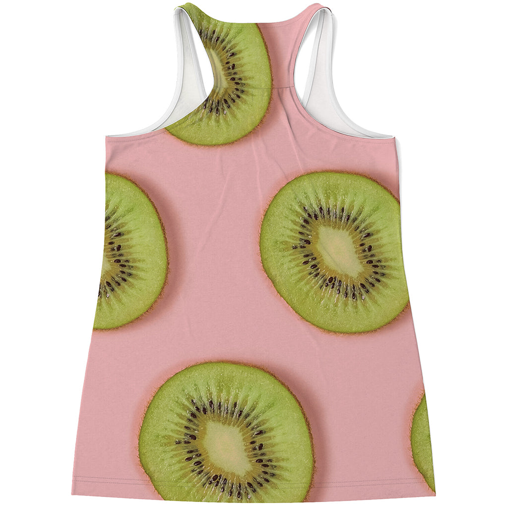 Kiwi Slices Pattern Print Women's Racerback Tank Top