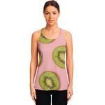 Kiwi Slices Pattern Print Women's Racerback Tank Top