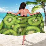 Kiwi Slices Print Beach Sarong Wrap