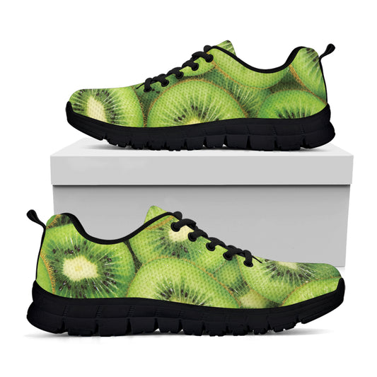 Kiwi Slices Print Black Sneakers