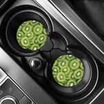 Kiwi Slices Print Car Coasters
