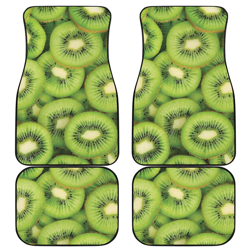 Kiwi Slices Print Front and Back Car Floor Mats