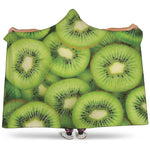 Kiwi Slices Print Hooded Blanket