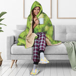 Kiwi Slices Print Hooded Blanket