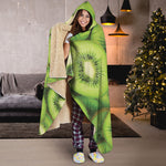 Kiwi Slices Print Hooded Blanket