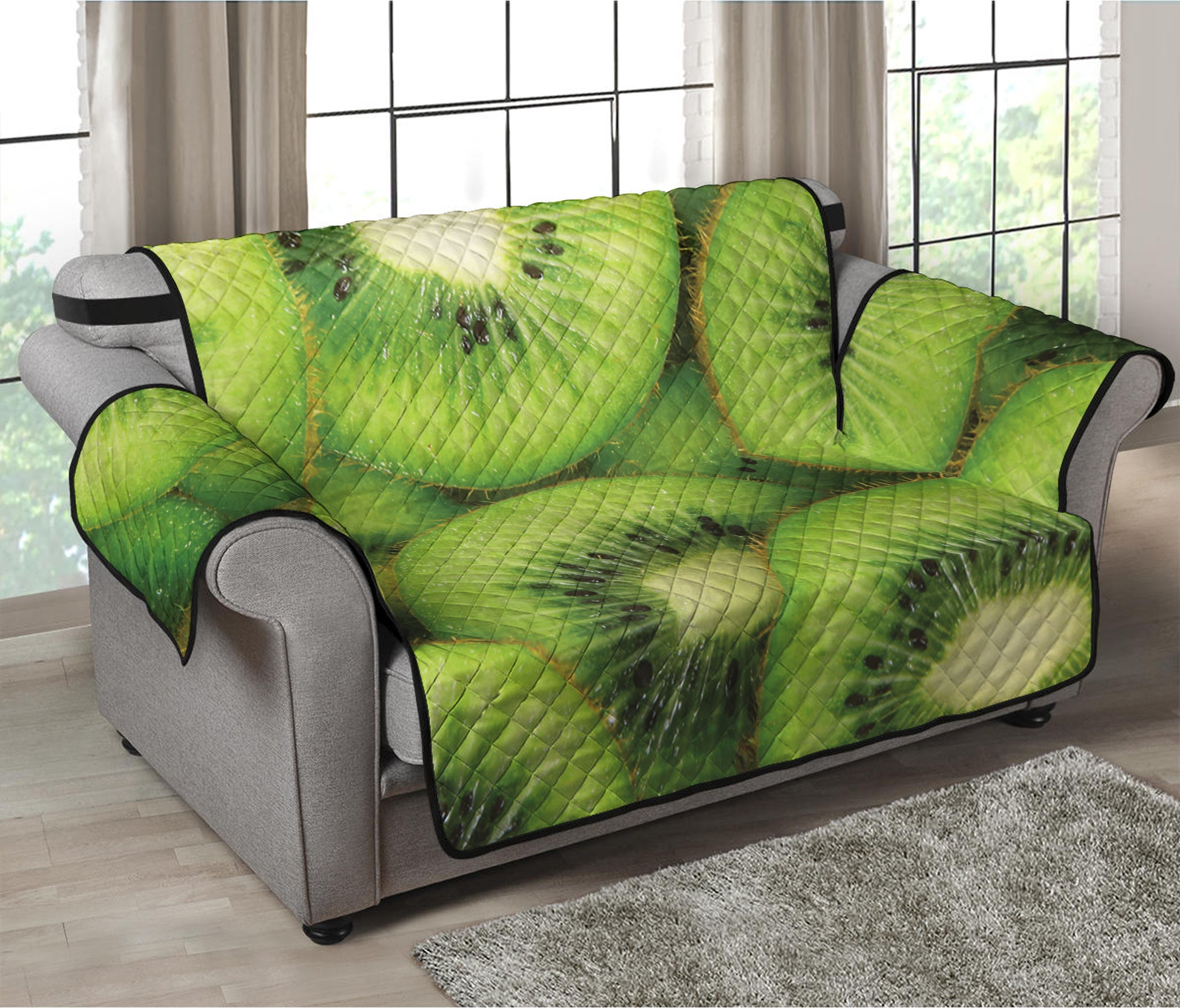 Kiwi Slices Print Loveseat Protector