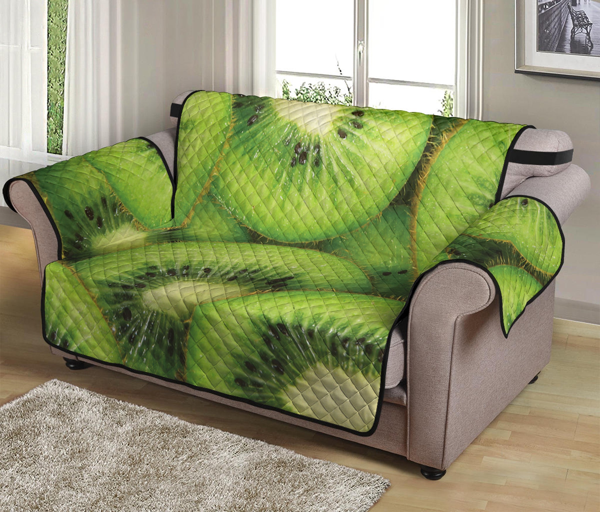 Kiwi Slices Print Loveseat Protector