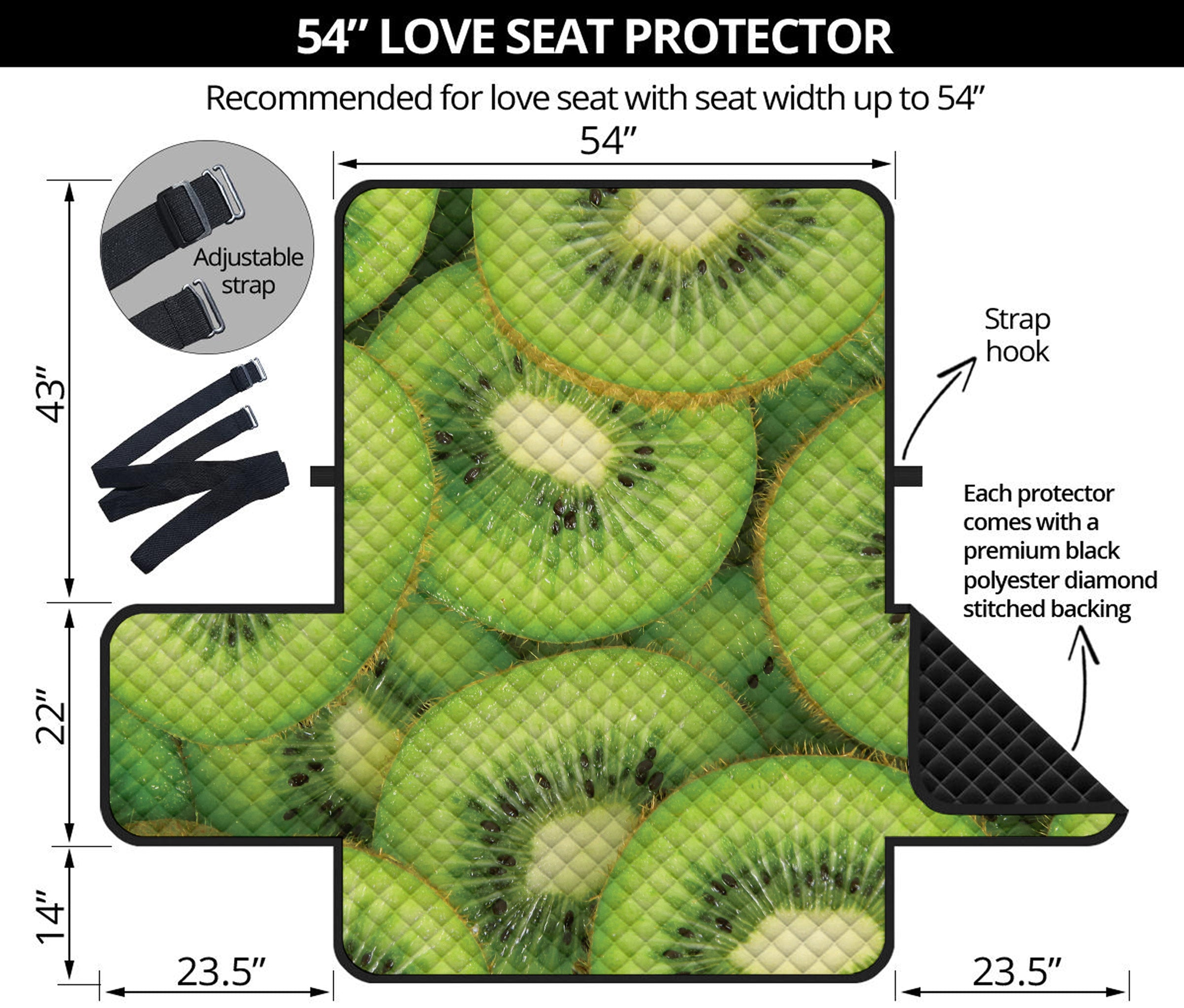 Kiwi Slices Print Loveseat Protector