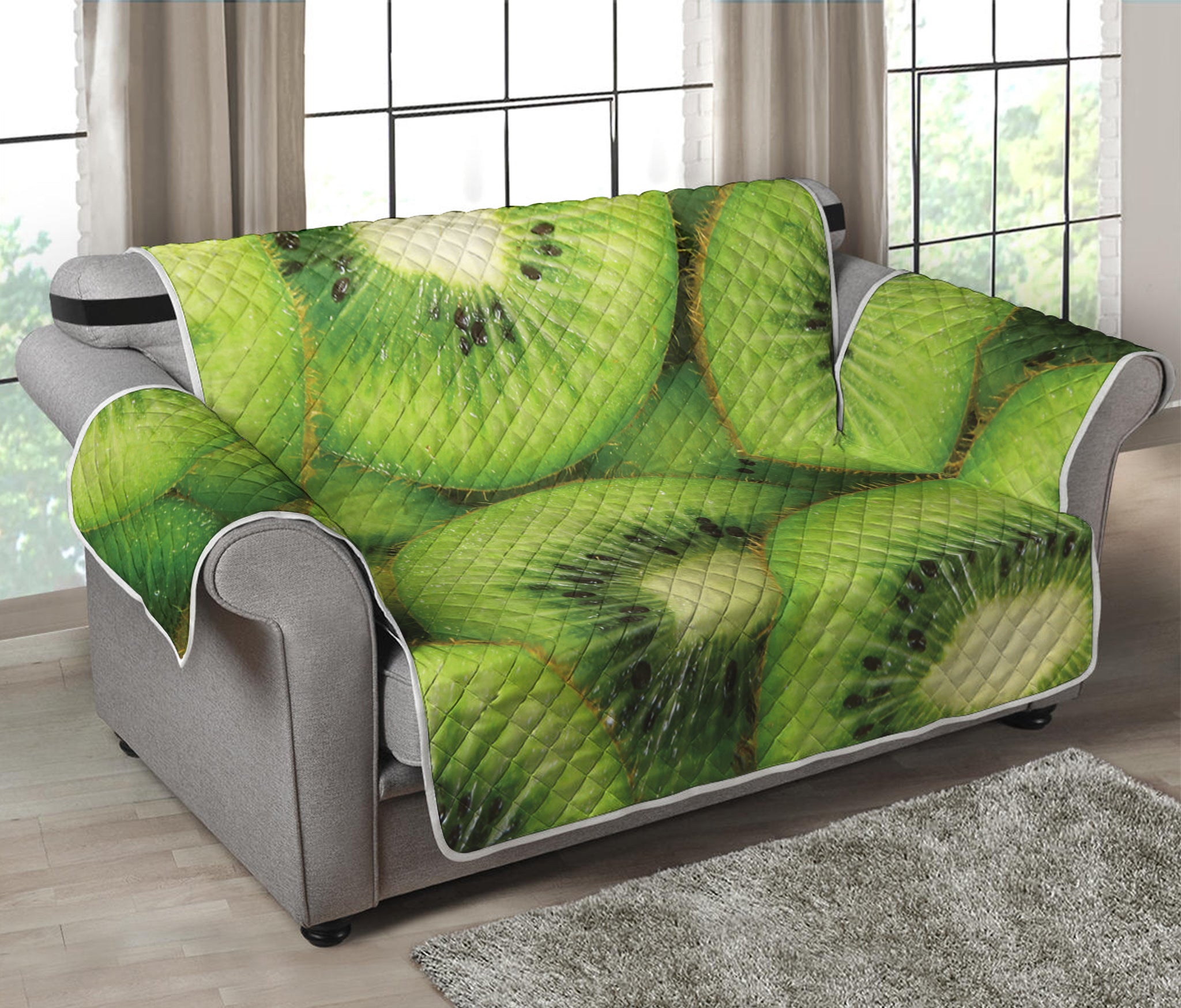 Kiwi Slices Print Loveseat Protector