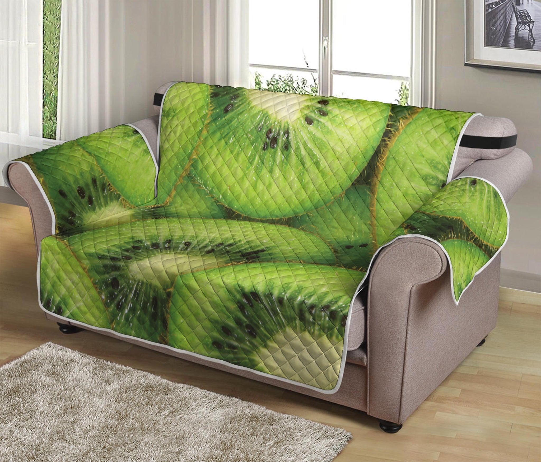 Kiwi Slices Print Loveseat Protector