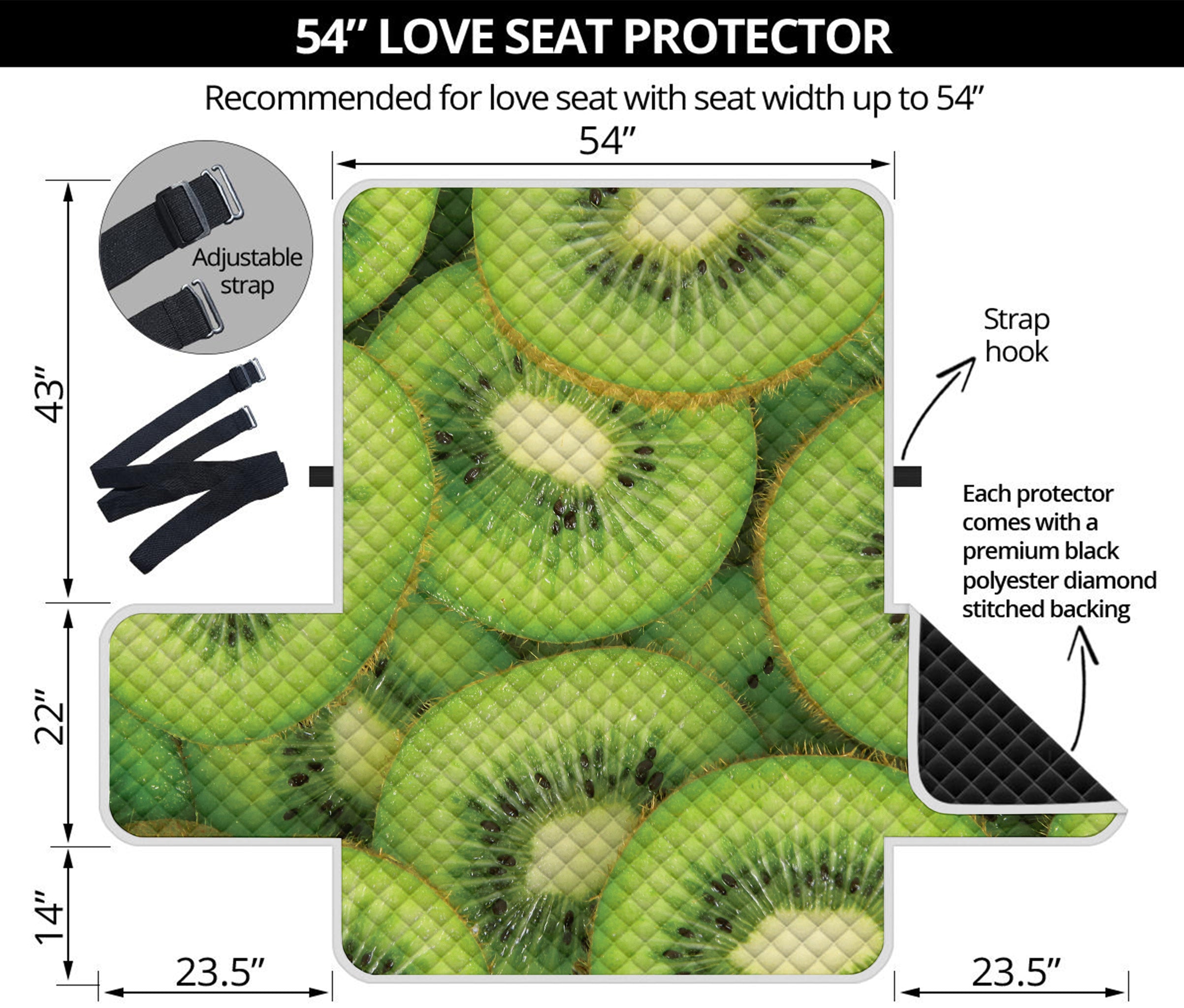 Kiwi Slices Print Loveseat Protector