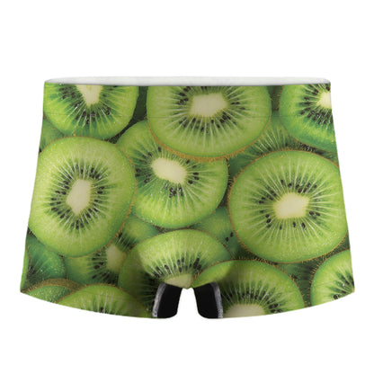 Kiwi Slices Print Men's Boxer Briefs