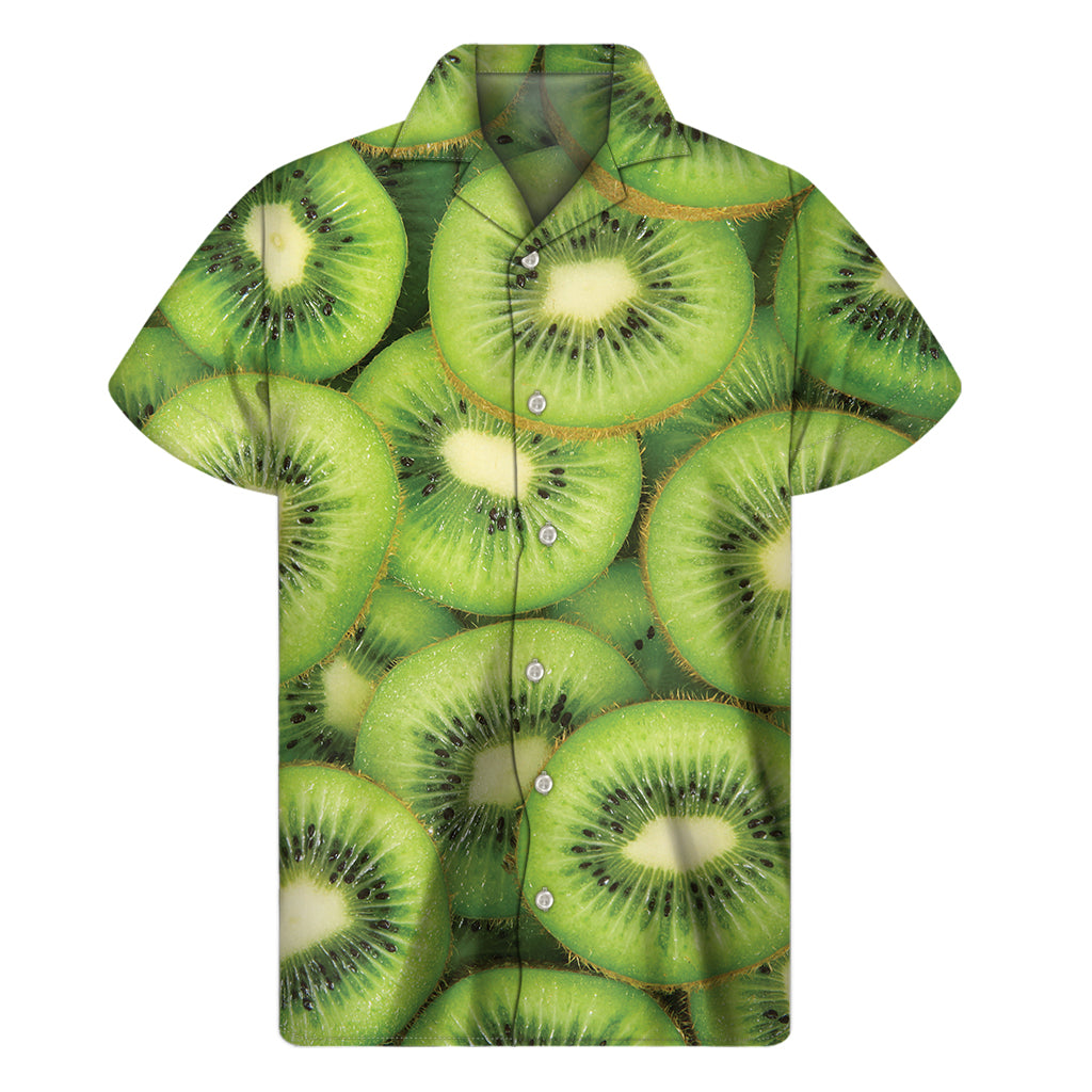 Kiwi Slices Print Men's Short Sleeve Shirt