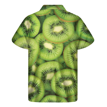 Kiwi Slices Print Men's Short Sleeve Shirt