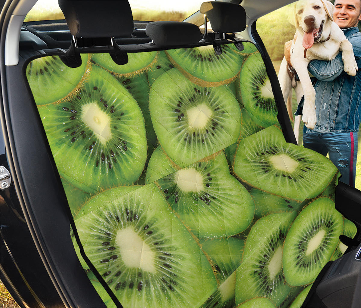 Kiwi Slices Print Pet Car Back Seat Cover