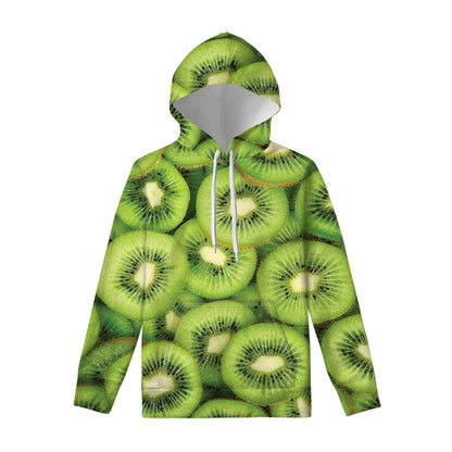 Kiwi Slices Print Pullover Hoodie