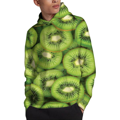 Kiwi Slices Print Pullover Hoodie